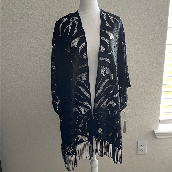Tart Collections Black Cardigan Kimono One Size - Picture 1 of 6